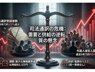 【速報】日本に住む外国人は増加傾向も　裁判所での通訳は9年で15%減少していることが判明「ヤバすぎるだろ」