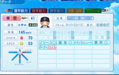 『東雲　荘一郎　パワプロ2022版』の画像