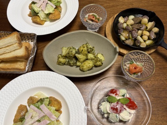 残った食材でワインのお供を