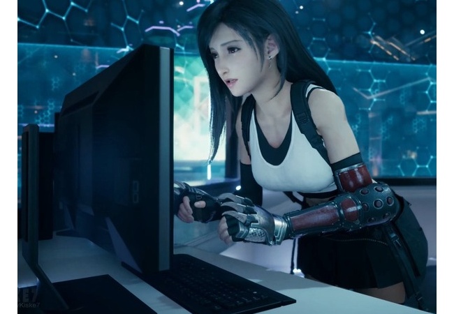 【画像】FF7のティファさん、自分のコラ画像を見つけてしまう