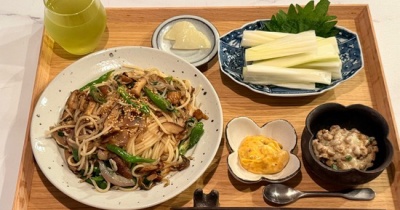 ひとりごはん　サクッと和風パスタの夜ごはん