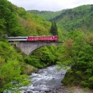只見線　第4平石川橋梁のキハ４０