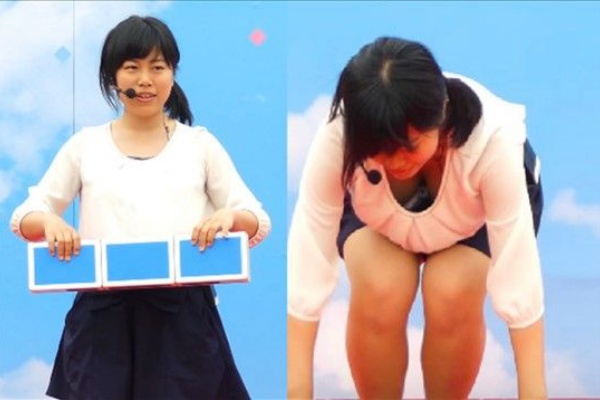 演技に夢中で胸元ちらり ジャグリングサークルのjdによる谷間越しの純白ブラジャー えろだん 今夜のオカズは踊ってみた