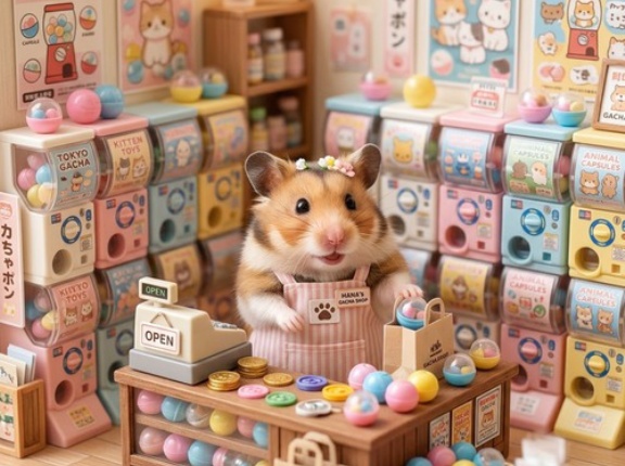 ワイ、ガチャガチャショップの店員お姉さんと会話する