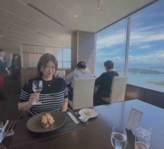 結婚式を挙げた瀬戸内児島ホテルで乾杯