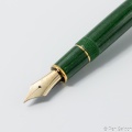 プラチナ万年筆　セルロイド　エメラルド柄　14K　太字