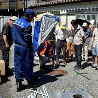 金華防災安全安心会議の避難所誘導・開設・運営実地訓練
