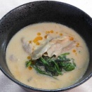 豚肉と春菊の豆乳スープ