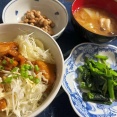 頑張ったよ～。ﾟﾟ（泣´Д`）ﾟﾟ。＆照り焼きキャベツのっけ丼