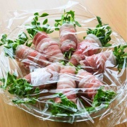 ♡レンジで5分！豆苗の肉巻き♡【#簡単レシピ #時短 #節約 #火を使わない #レンチン #ヘルシー 】