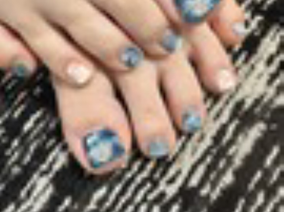 海みたい♡ ブルー×ホワイト×マグの色変えマーブルフット💙