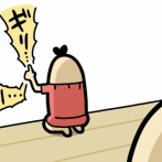 ワッパ、壁紙を剥がす