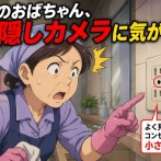 掃除のおばちゃん、この隠しカメラに気がつく