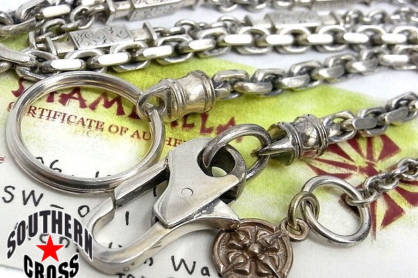 ghamballaシルバーウオレットチェーン ステンレス ウォレットチェーン ボールチェーン シルバー 幅10mm 全長
