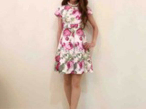 ☆Sale70％OFF★フレンチドールワンピ★メリーベルローズ柄ピンク×ローズ、残り38サイズのみ3枚☆