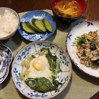 捕獲に走る＆水菜と豚肉の炒め物