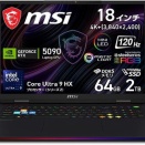 Core Ultra 9 290HX Plus＆GeForce RTX 5090搭載18型ゲーミングノートPC『Raider-18-Max-HX-A2WJ-2620JP』