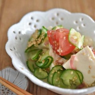 【豆腐レシピ・火を使わない】つめたく冷やすと夏の暑い時にはごちそう！！夏野菜と豆腐のひんやりだし漬けの作り方