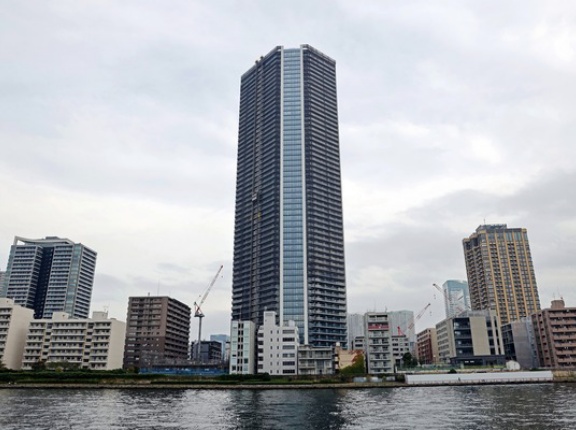 地上58階「グランドシティタワー月島」の建設状況！商業施設を併設した隅田川テラスに繋がる分譲タワマン（2025.10.12）