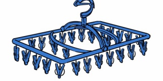 旦那に洗濯物お願いした。→洗濯バサミのいっぱいついてる四角いやつ、あれにズボンやスカート、Tシャツを干してあって…