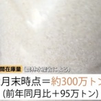 【令和の米騒動】民間在庫３００万トンのコメの投げ売り始まる　７週連続の値下がり