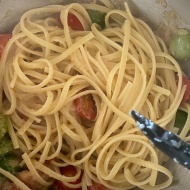 12月12日「明太子の日」なのでミニトマトごろごろ明太子パスタ