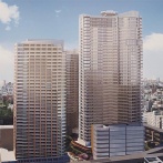 麻布十番の地上42階・31階タワマン「三田小山町西地区第一種市街地再開発事業」の建設状況（2025.7.27）