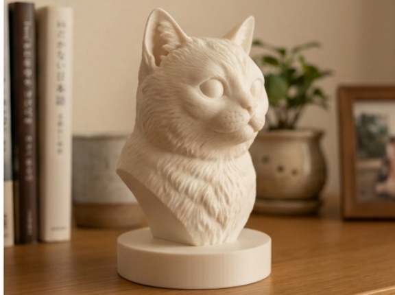 マンチカンのルネサンス肖像画胸像ができました！