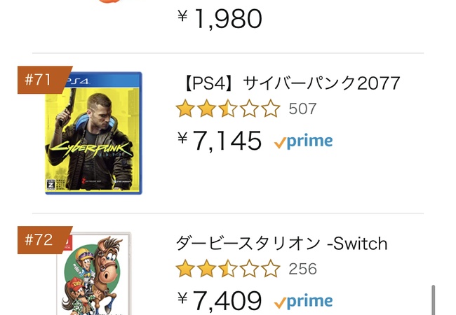 【悲報】PSソフト、AmazonランキングTOP70から完全消滅してしまう