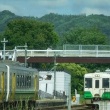 今朝の只見線　会津坂下駅　キハ110系（キハ40系カラー）・キハE120系
