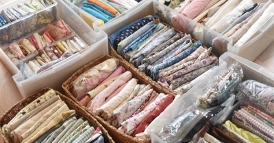 【手芸材料の整理整頓】在庫布を見直し＆キルトプレートでハギレを活用♬（記事下にpr含）