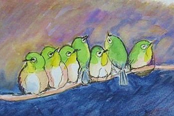 水彩画　川辺の一羽の鳥 mqdefault.jpg