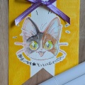新作｜「猫がいます」ロゼット風カード作りました