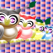 仲良しフクロウ だまし絵気分のイラスト日記 Doumeiのブログ