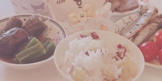 【にじさんじ】りりむの手料理や『サンリオの食器に対して中々にシブいメニューやな』