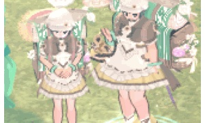 クッキーライディング衣装、クッキーが貼りついているカゴｗ