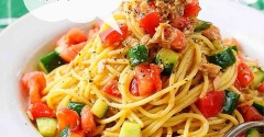 ♡和えるだけ！ツナと夏野菜の冷製パスタ♡【#簡単レシピ #時短 #節約 #トマト #きゅうり #麺 】