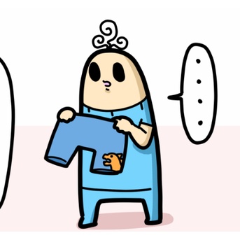 ボーヤ、半ズボンを履く