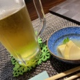 美芳で山菜天ぷらとレンコンのはさみ揚げ
