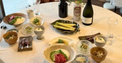 アボカドまぐろ丼と牛串とかの夜ごはん