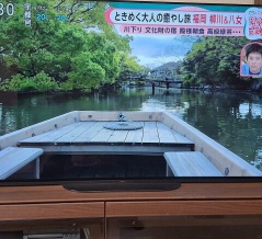 「九州柳川御花」の放映に魅入る