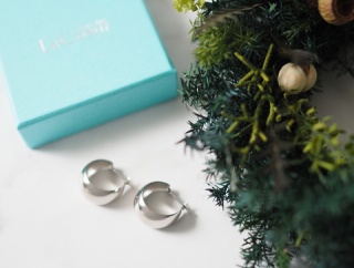 品があるけど存在感抜群、大人こそ似合う！ボリュームのあるプラチナピアス。