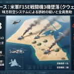 【速報】米中央軍司令部、認める「米軍F15Eストライクイーグル3機が撃墜」　クウェートの防空システムにより誤って撃墜された模様