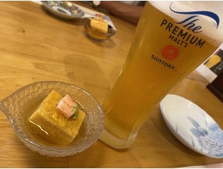 船酔いでお刺身盛り合わせと稚鮎の天ぷら
