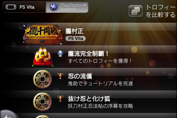 追い詰められた実績トロフィー追い人 Vita 朧村正