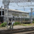 今日の12時前の会津若松駅　E721系・GV-E400系・キハE120系・あいづSATONO