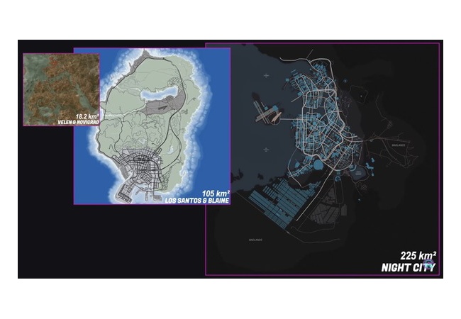 【サイバーパンク2077】マップの広さ、GTA5の倍以上