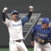 日ハム佐藤龍世が代打でエスコバーからツーベース　新庄監督も両手上げ大喜び