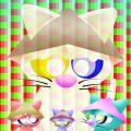 白ネコと３匹の子ネコ