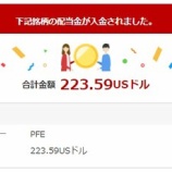 『【PFE】ファイザーからの配当が3倍に増加しました!』の画像